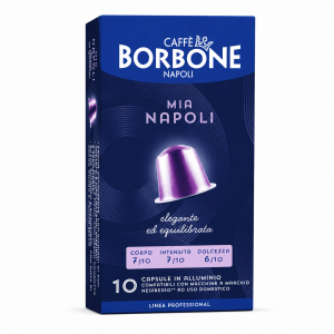 10 קפסולות אלומיניום תואם נספרסו - Borbone Mia Napoli